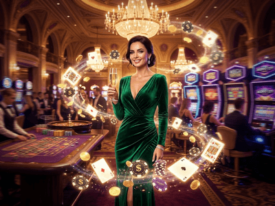 MexBoss online casino interface with gold chips and digital slot machines